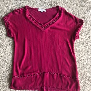 Magenta Eyelet Dress Shirt